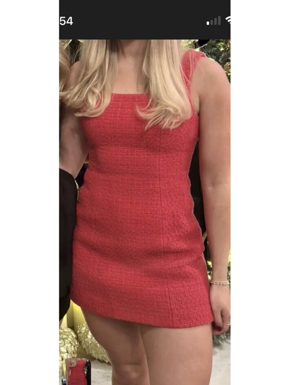 Maje Red Tweed Mini Dress Size 36 As/is $383 faded appearance
